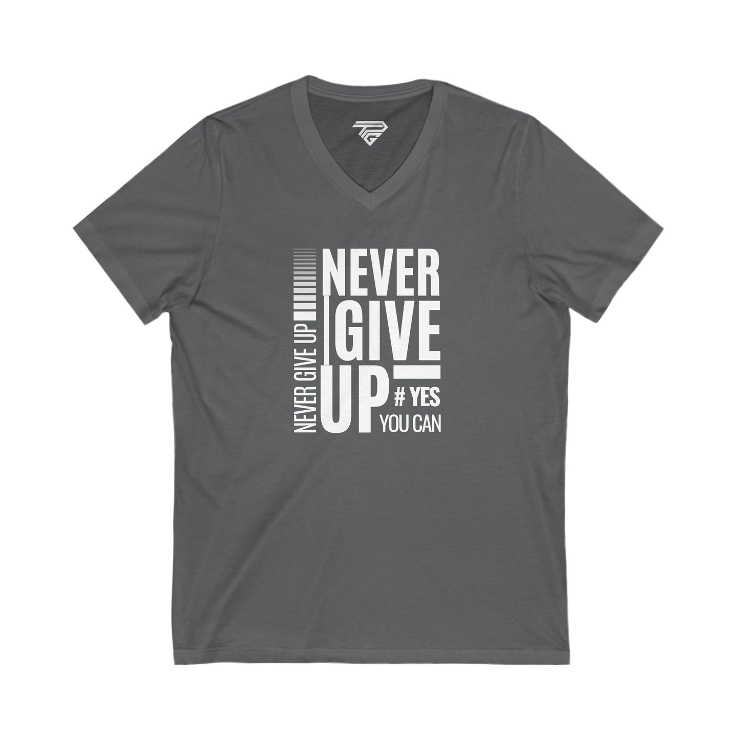 Never Give Up V-Neck Tee
