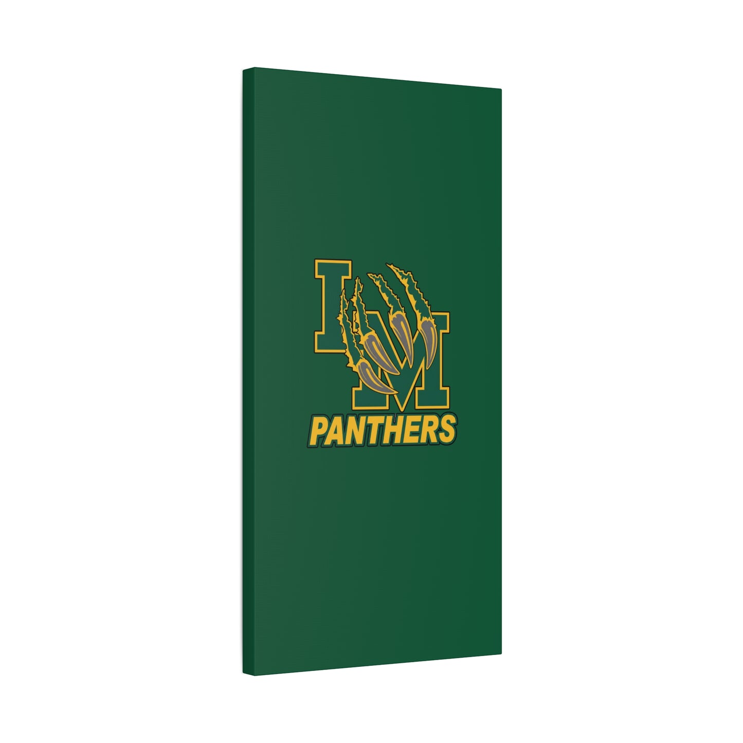 Panthers Logo Matte Stretched Canvas — Green & Gold Game Day Wall Art