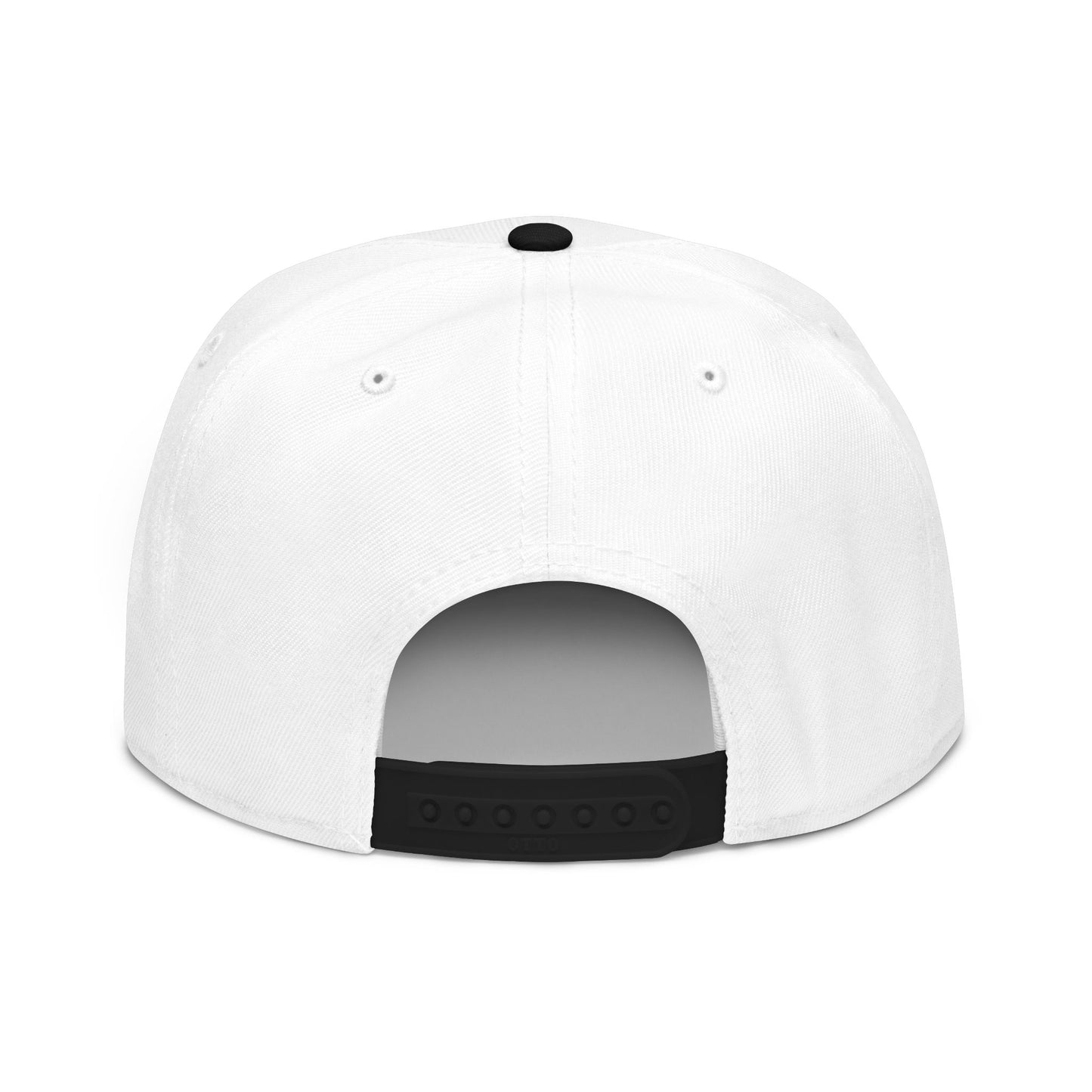 Embroidered Flat Bill Crown Snapback Hat