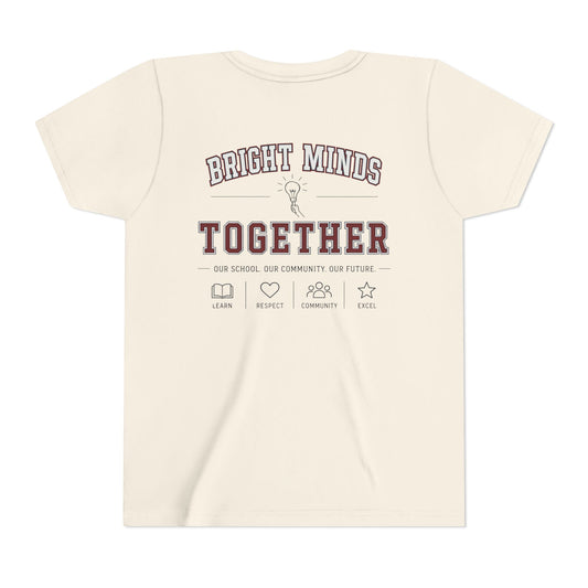 Bright Acres Bright Minds Together Youth Tee — Natural, back