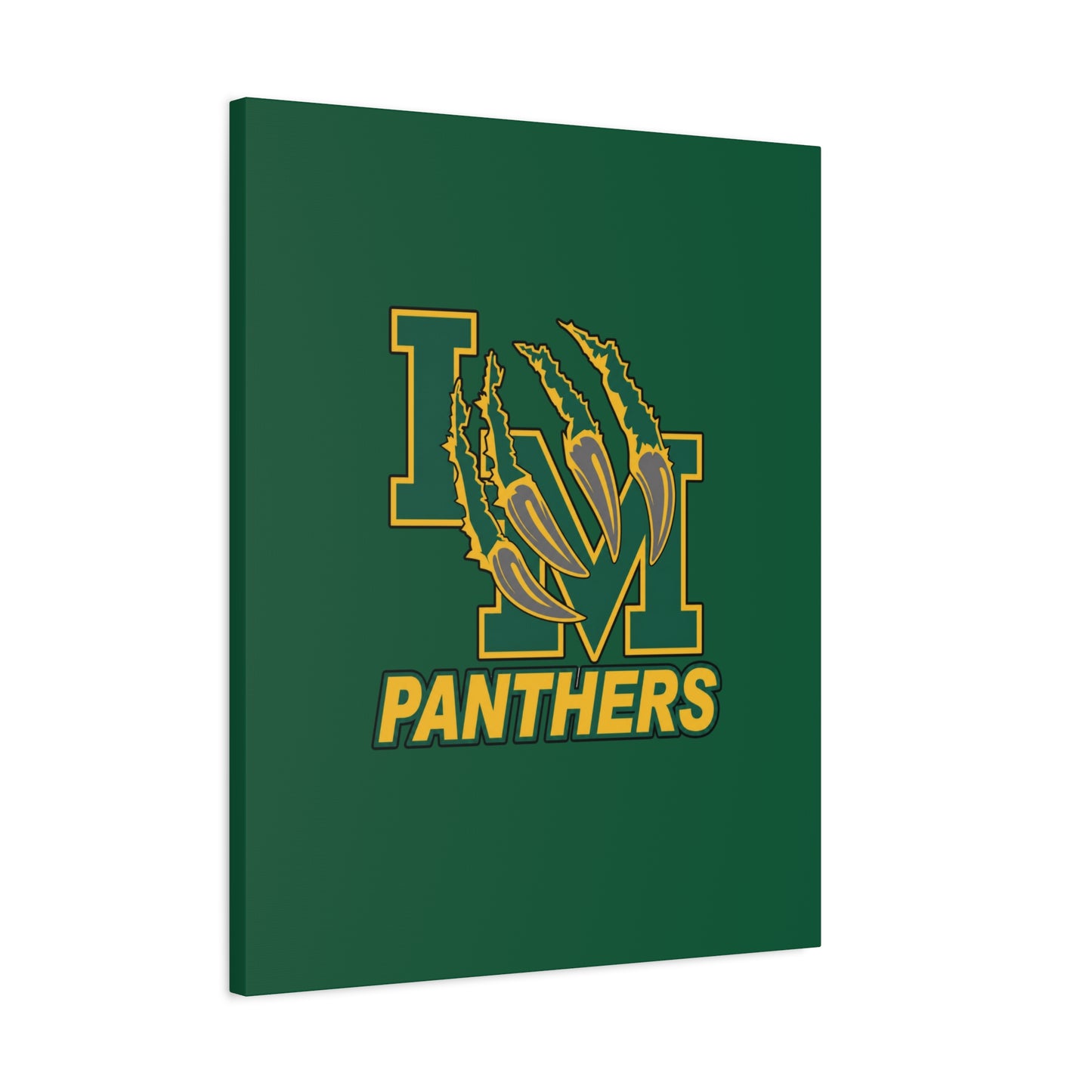Panthers Logo Matte Stretched Canvas — Green & Gold Game Day Wall Art