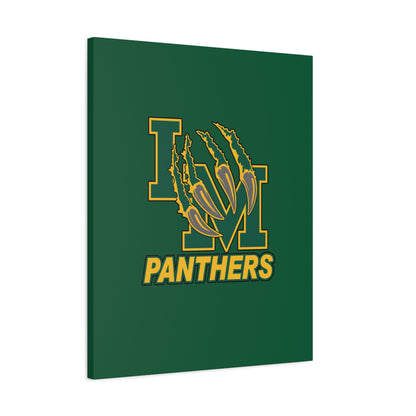 Panthers Logo Matte Stretched Canvas — Green & Gold Game Day Wall Art
