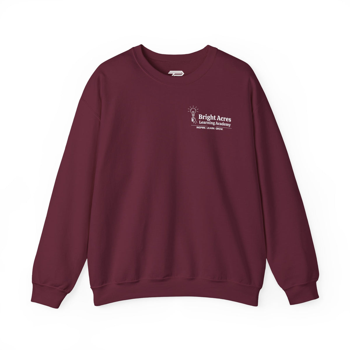 Bright Acres Bright Minds Together Classic Adult Crewneck — Maroon, front