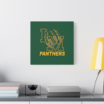 Panthers Logo Matte Stretched Canvas — Green & Gold Game Day Wall Art