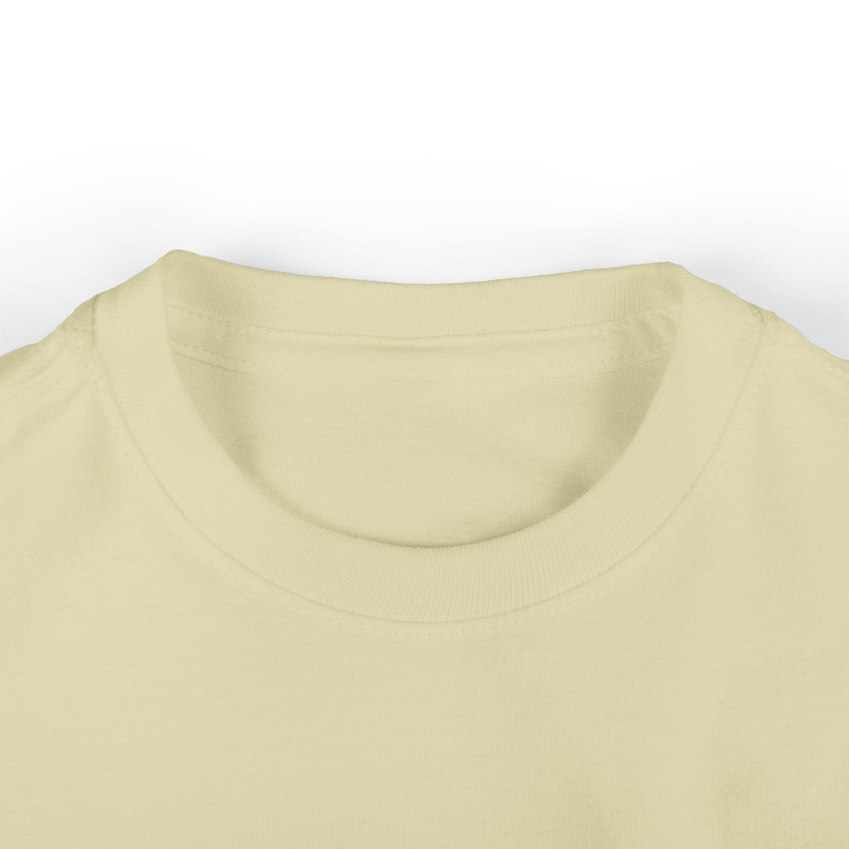 Bright Acres Bright Minds Together Infant Tee — Natural, neckline detail
