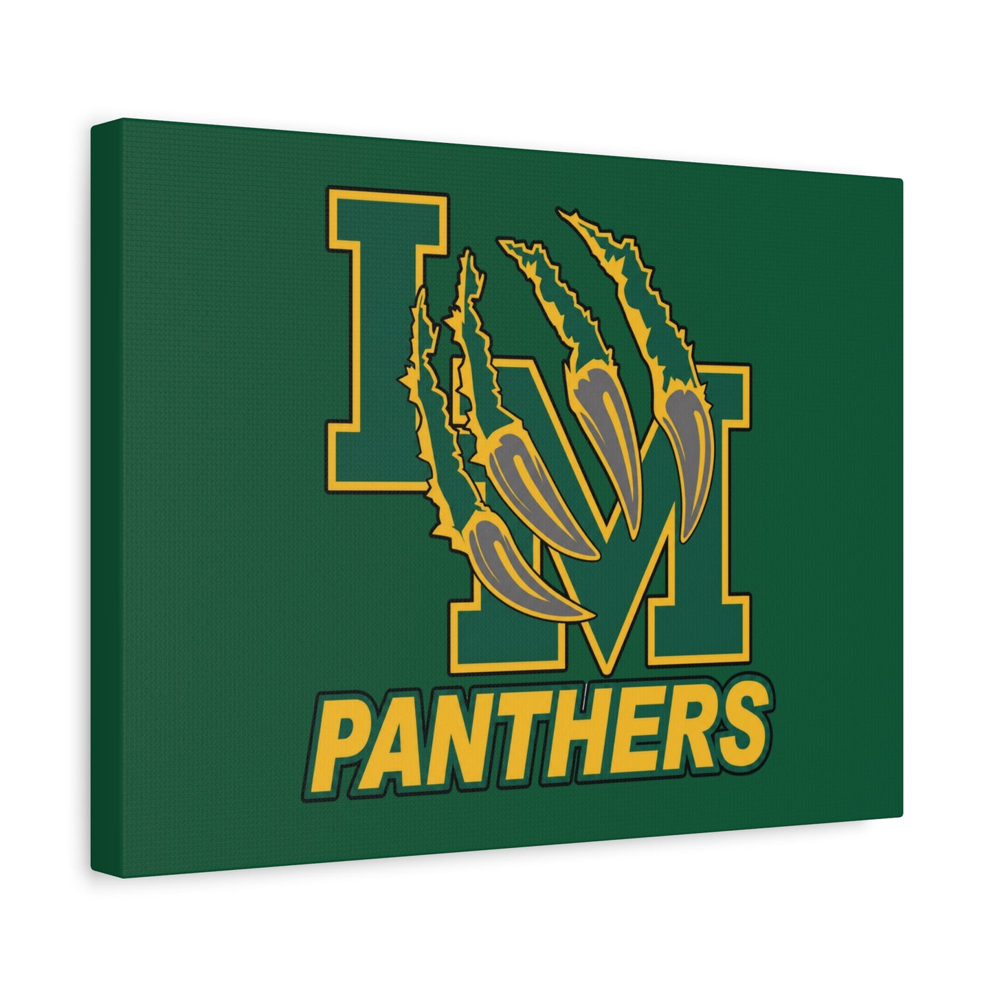 Panthers Logo Matte Stretched Canvas — Green & Gold Game Day Wall Art