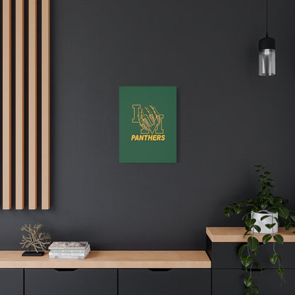 Panthers Logo Matte Stretched Canvas — Green & Gold Game Day Wall Art
