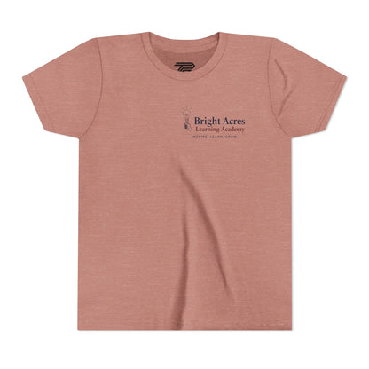 Bright Acres Bright Minds Together Youth Tee — Heather Mauve, front