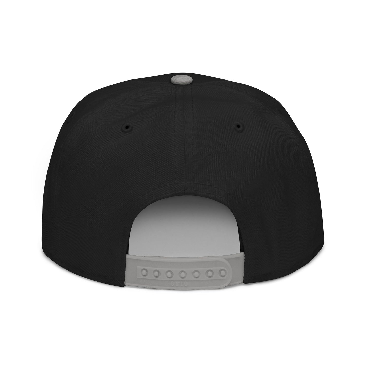 Embroidered Flat Bill Crown Snapback Hat