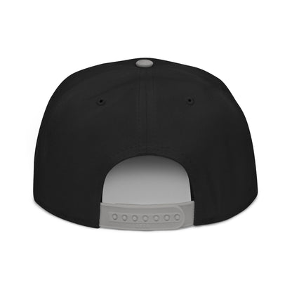 Embroidered Flat Bill Crown Snapback Hat