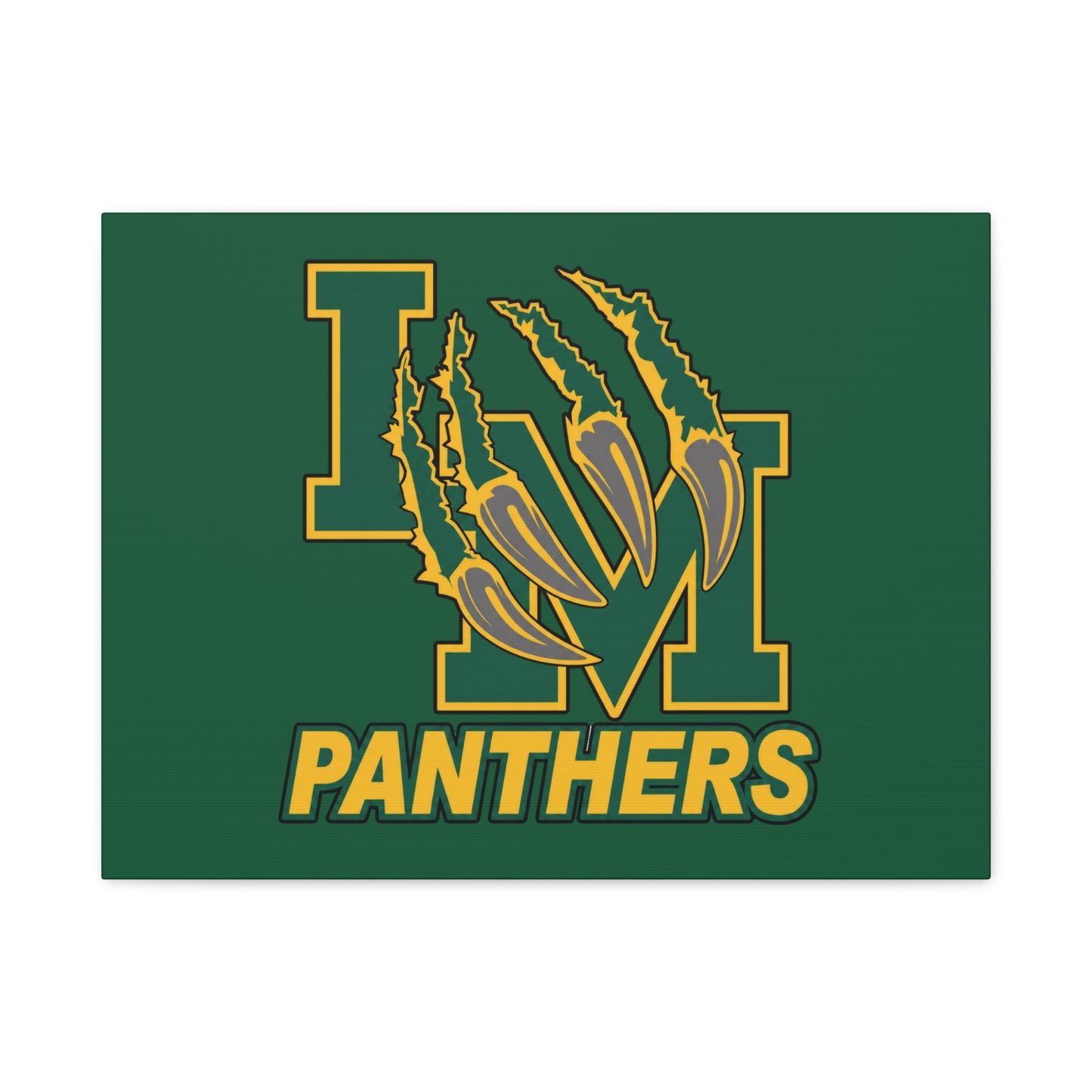 Panthers Logo Matte Stretched Canvas — Green & Gold Game Day Wall Art