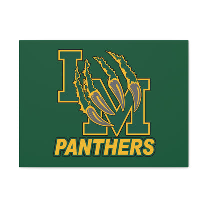 Panthers Logo Matte Stretched Canvas — Green & Gold Game Day Wall Art