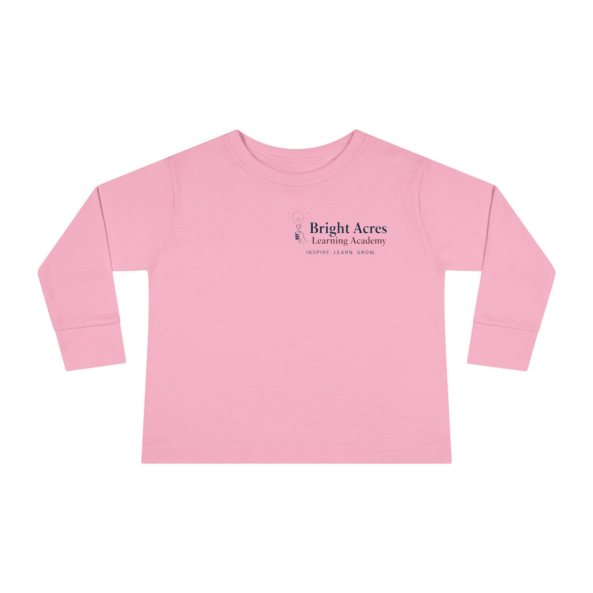 Bright Acres Bright Minds Together Toddler Long Sleeve — Pink, front