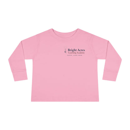 Bright Acres Bright Minds Together Toddler Long Sleeve — Pink, front