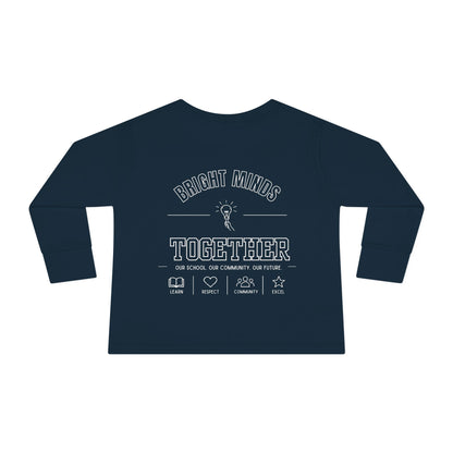 Bright Acres Bright Minds Together Toddler Long Sleeve — Navy, back