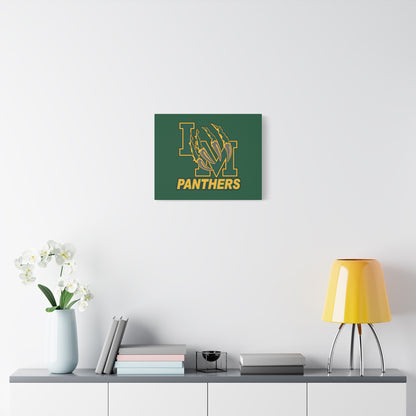 Panthers Logo Matte Stretched Canvas — Green & Gold Game Day Wall Art