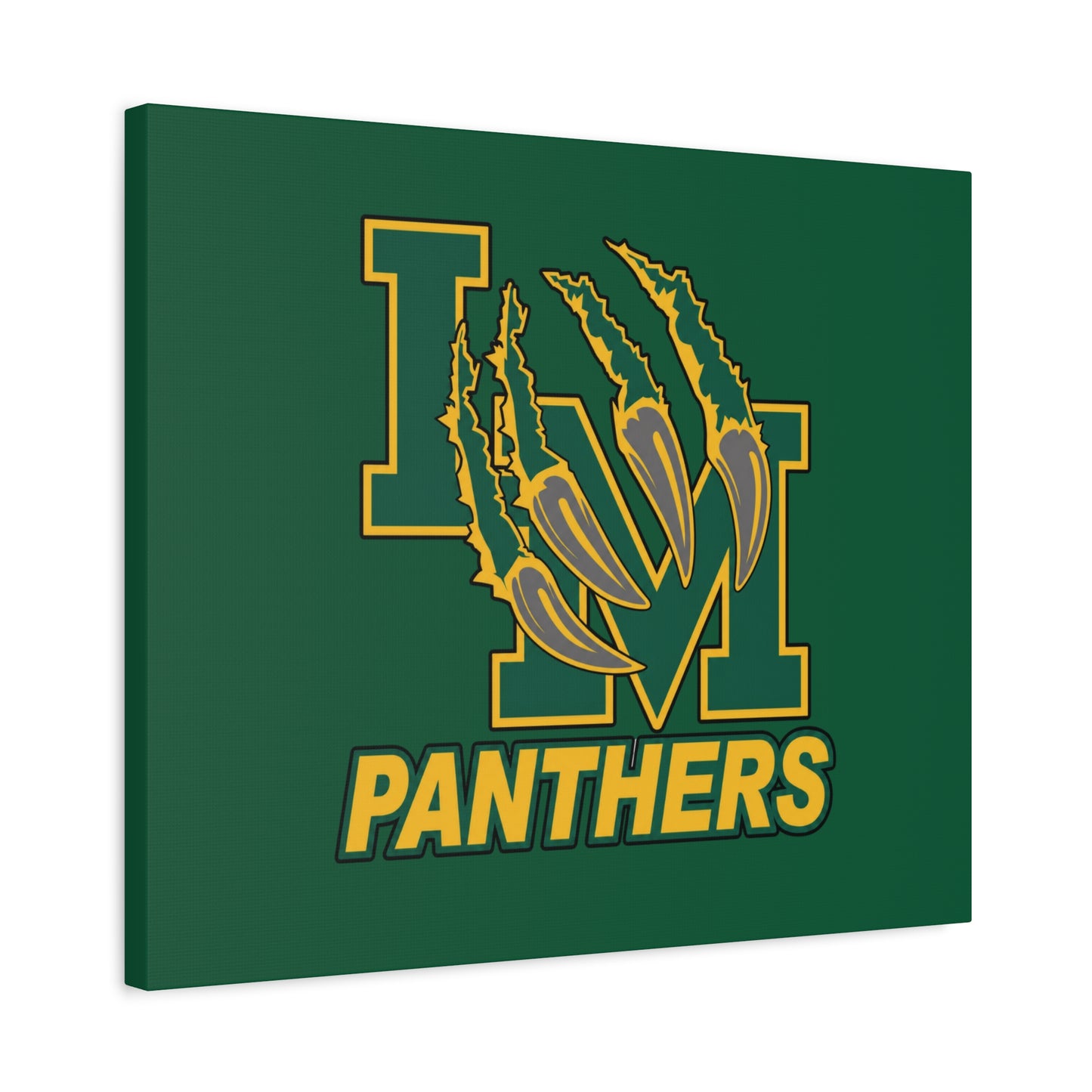 Panthers Logo Matte Stretched Canvas — Green & Gold Game Day Wall Art