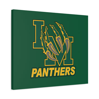 Panthers Logo Matte Stretched Canvas — Green & Gold Game Day Wall Art