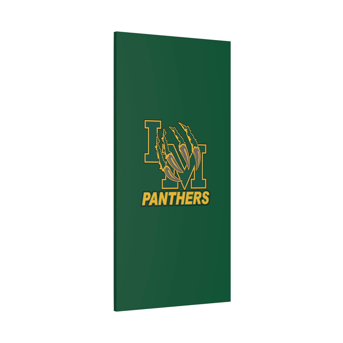 Panthers Logo Matte Stretched Canvas — Green & Gold Game Day Wall Art