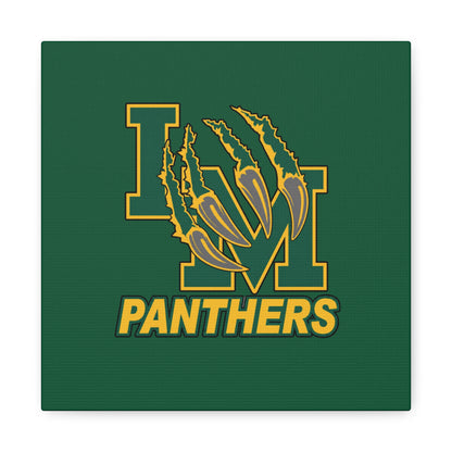 Panthers Logo Matte Stretched Canvas — Green & Gold Game Day Wall Art