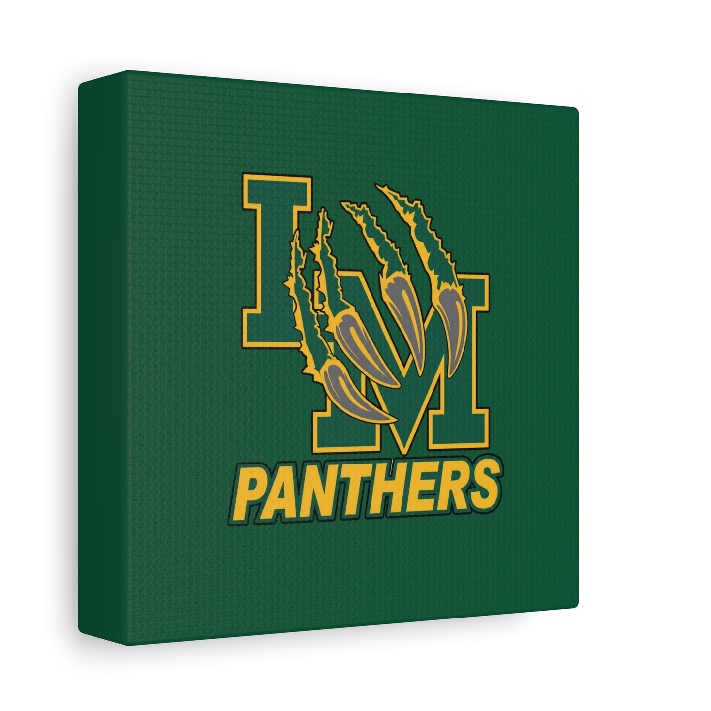 Panthers Logo Matte Stretched Canvas — Green & Gold Game Day Wall Art
