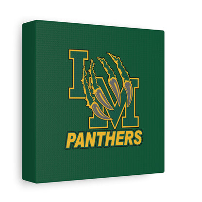 Panthers Logo Matte Stretched Canvas — Green & Gold Game Day Wall Art