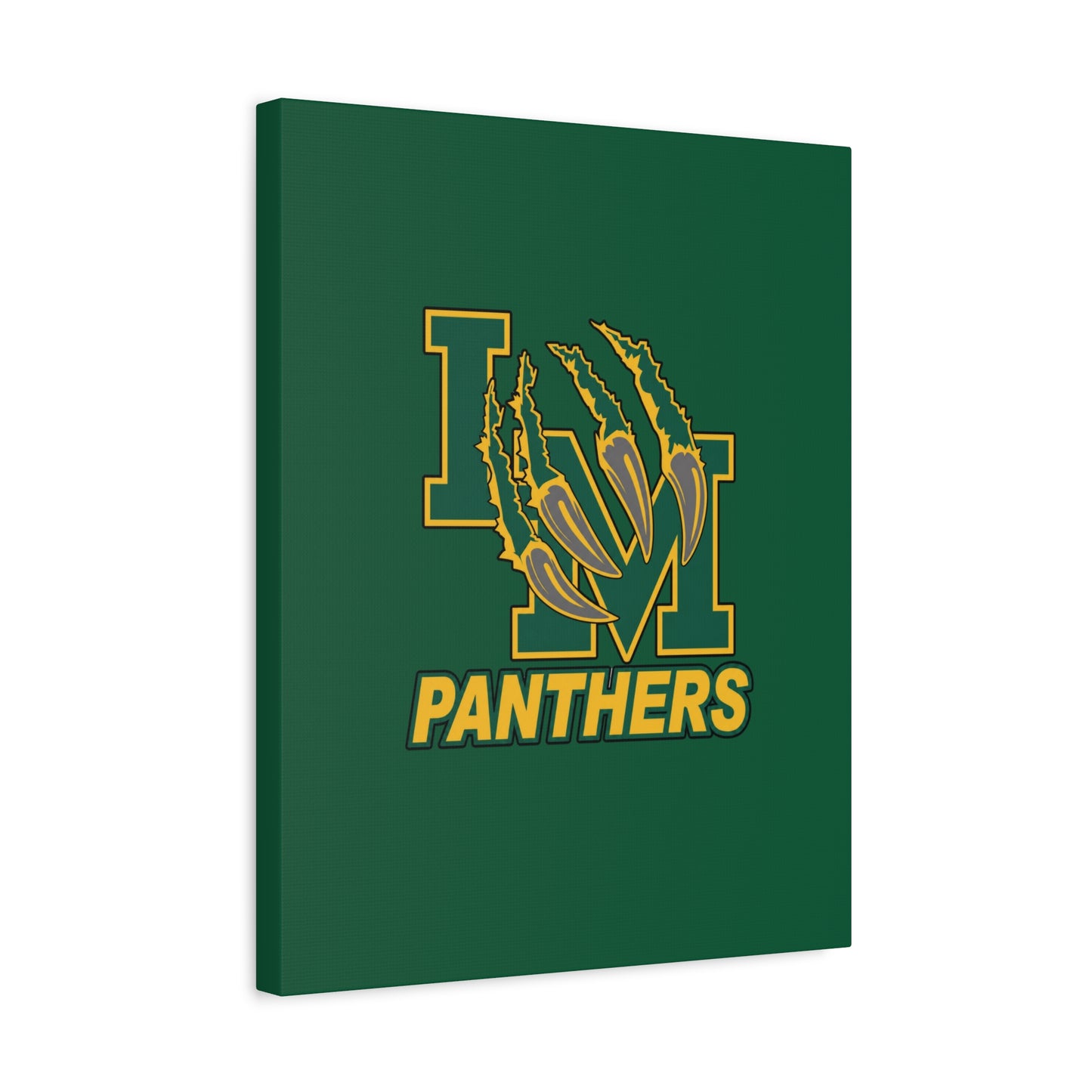 Panthers Logo Matte Stretched Canvas — Green & Gold Game Day Wall Art