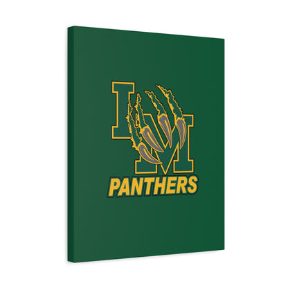 Panthers Logo Matte Stretched Canvas — Green & Gold Game Day Wall Art