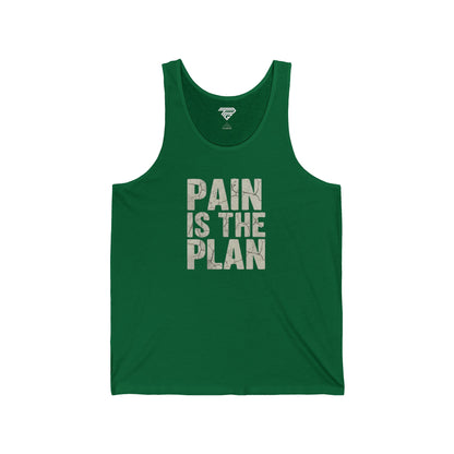 Pain Is The Plan Tank Top — Motivational Fitness Workout Jersey Tank
