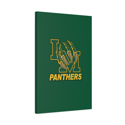 Panthers Logo Matte Stretched Canvas — Green & Gold Game Day Wall Art