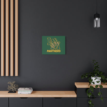 Panthers Logo Matte Stretched Canvas — Green & Gold Game Day Wall Art