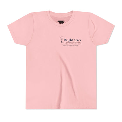 Bright Acres Bright Minds Together Youth Tee — Pink, front