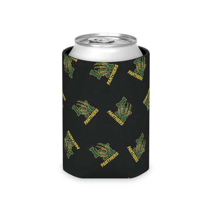 Panthers Logo Can Cooler — Black Team Pattern Beverage Koozie (Game Day for Parents)