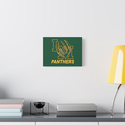 Panthers Logo Matte Stretched Canvas — Green & Gold Game Day Wall Art