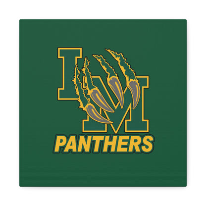 Panthers Logo Matte Stretched Canvas — Green & Gold Game Day Wall Art