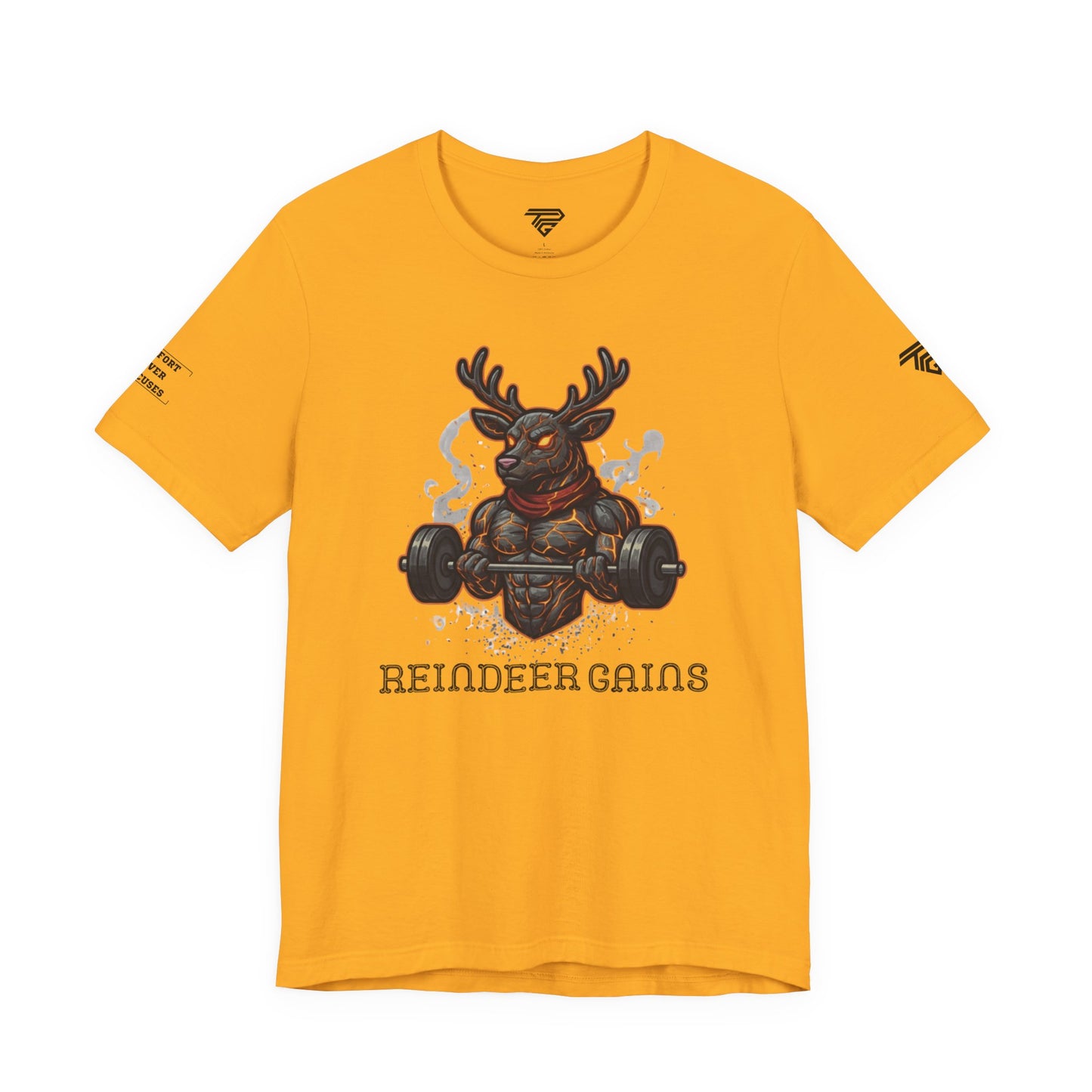 Reindeer Gains Gym T‑Shirt — Funny Christmas Workout Tee
