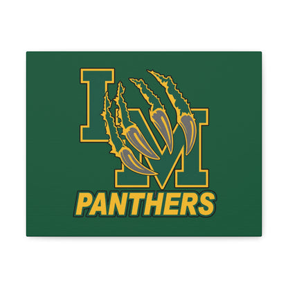 Panthers Logo Matte Stretched Canvas — Green & Gold Game Day Wall Art