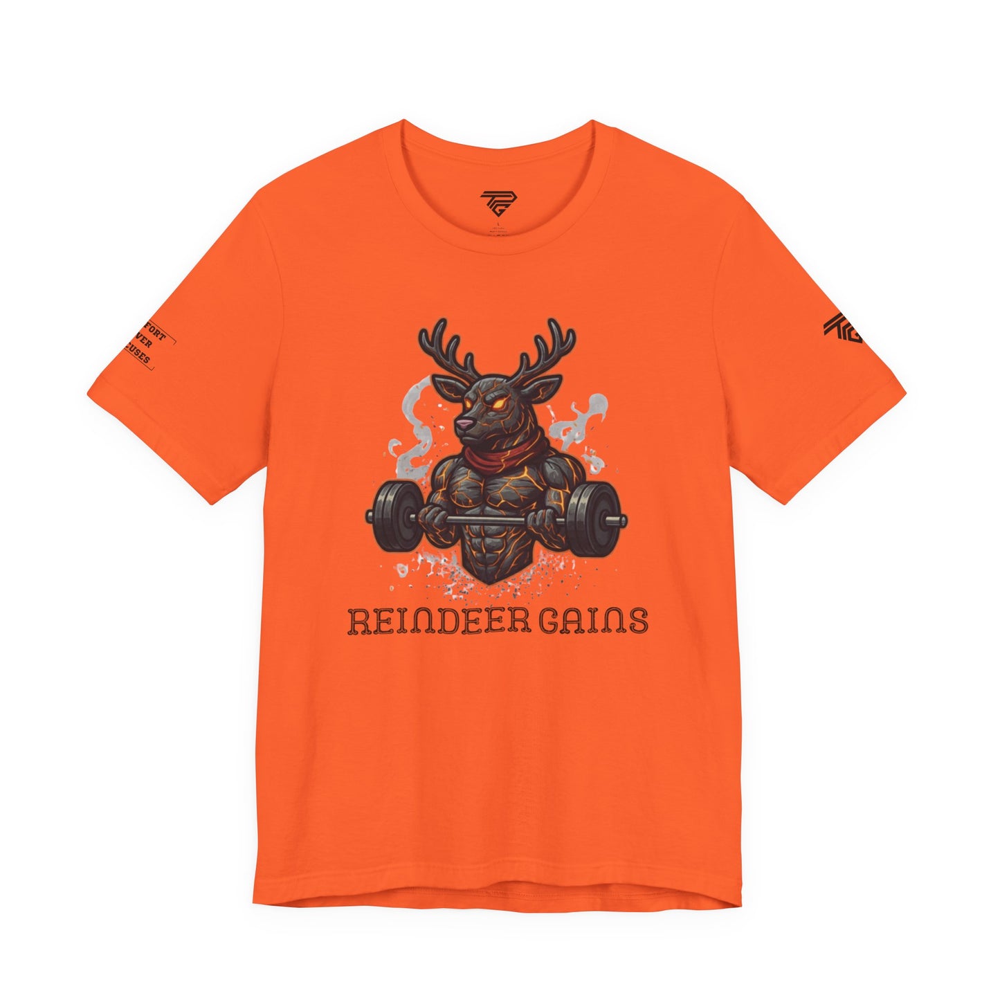 Reindeer Gains Gym T‑Shirt — Funny Christmas Workout Tee