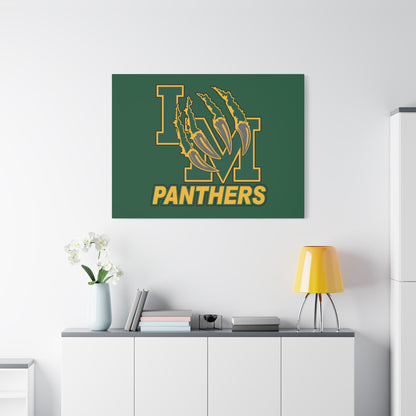 Panthers Logo Matte Stretched Canvas — Green & Gold Game Day Wall Art