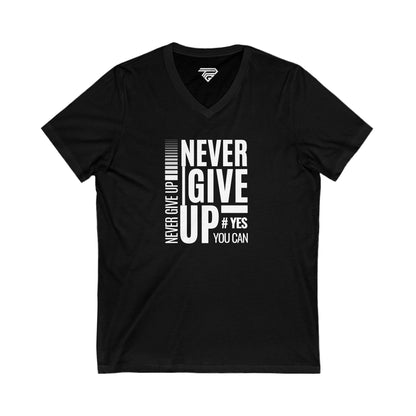 Never Give Up V-Neck Tee