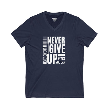Never Give Up V-Neck Tee