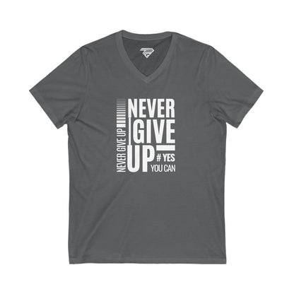 Never Give Up V-Neck Tee