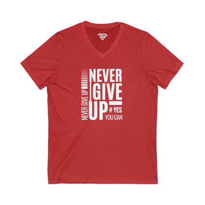 Never Give Up V-Neck Tee