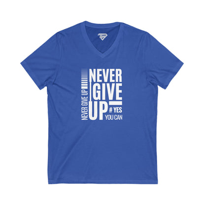 Never Give Up V-Neck Tee