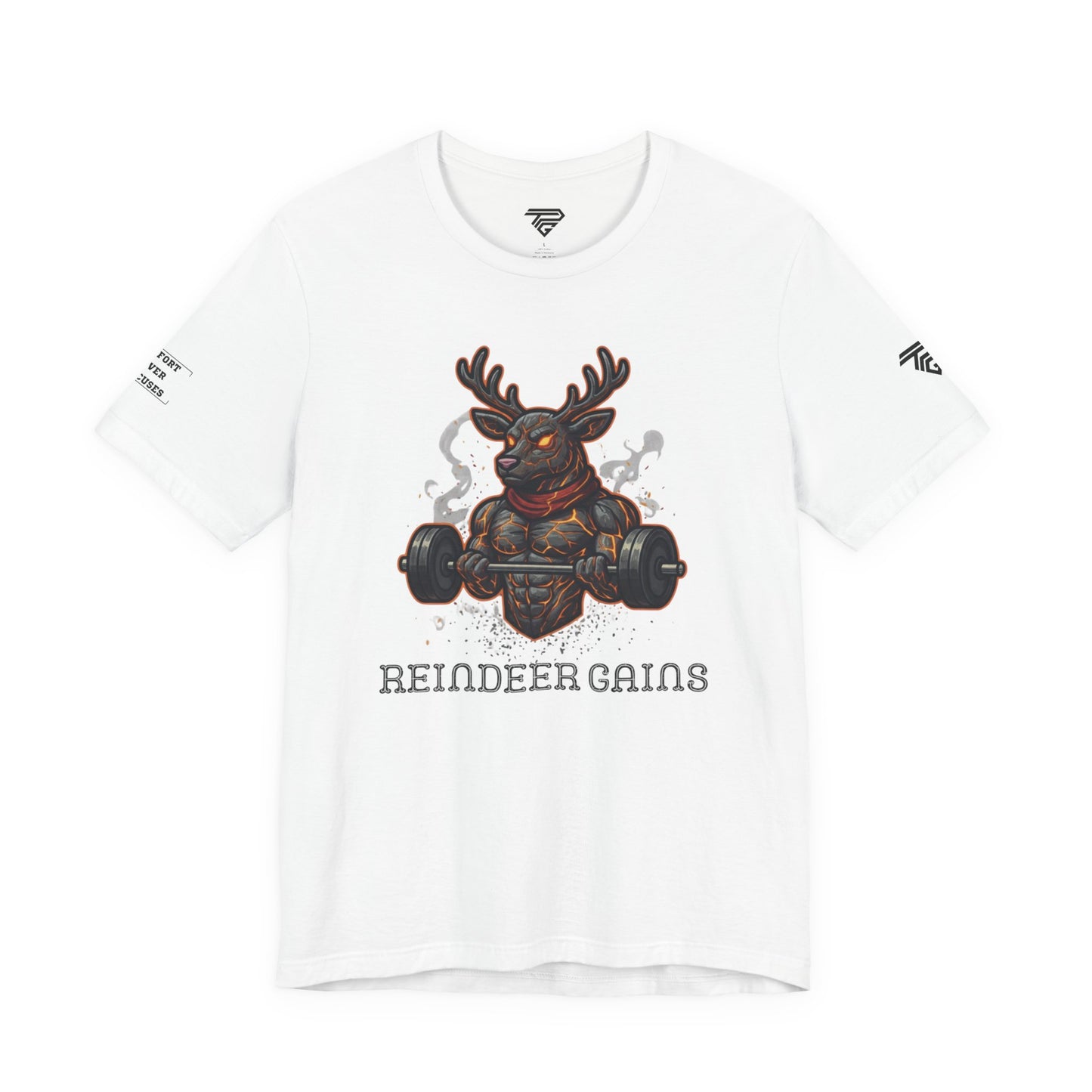 Reindeer Gains Gym T‑Shirt — Funny Christmas Workout Tee