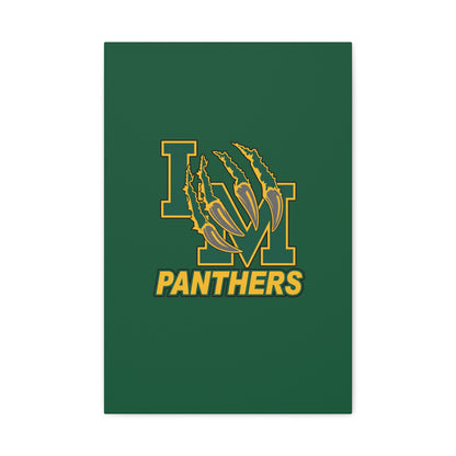 Panthers Logo Matte Stretched Canvas — Green & Gold Game Day Wall Art