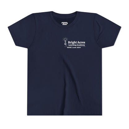Bright Acres Bright Minds Together Youth Tee — Navy, front