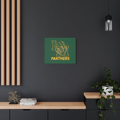 Panthers Logo Matte Stretched Canvas — Green & Gold Game Day Wall Art