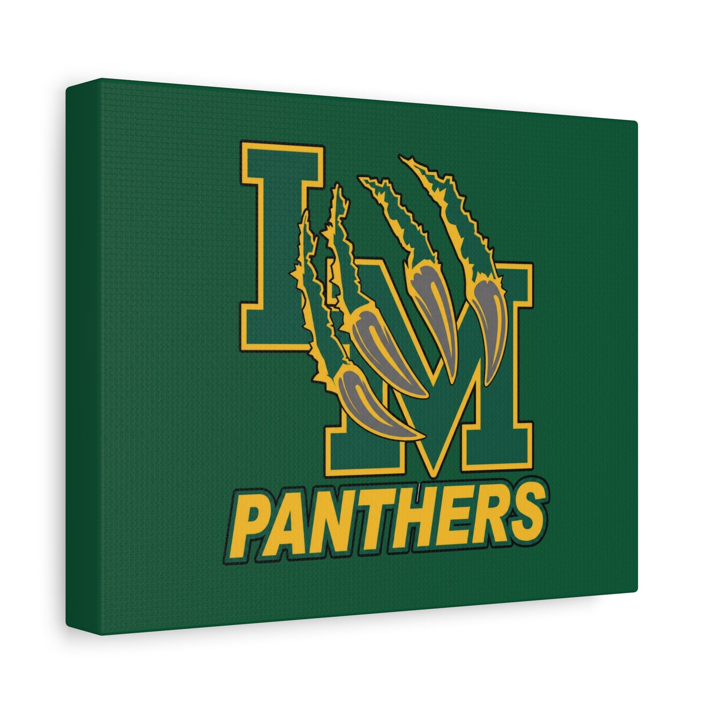Panthers Logo Matte Stretched Canvas — Green & Gold Game Day Wall Art