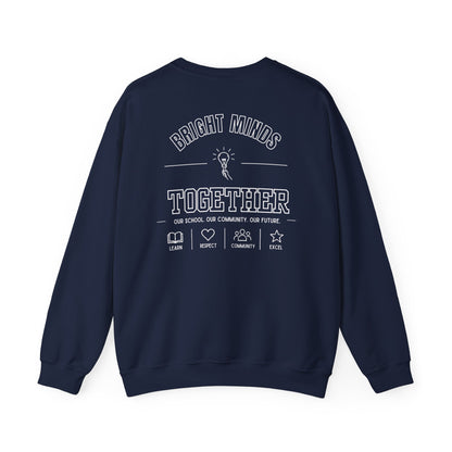 Bright Acres Bright Minds Together Classic Adult Crewneck — Navy, back